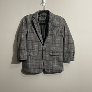 Lolanta Boys Mini Gentleman Plaid Blazer Lined Single Button Size L